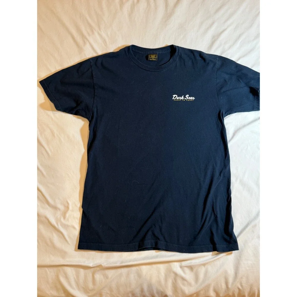 Dark Seas Mens Navy Blue Coast to Coast Clipper Ship Graphic T-Shirt Size M